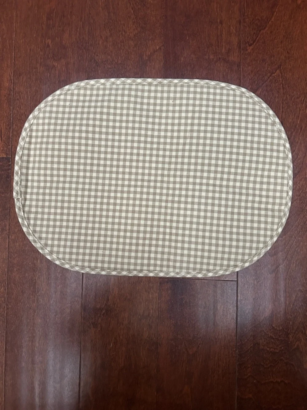 Reversible Shabby Chic Floral and Gingham Quilted Fabric Placemats, Set of Six
